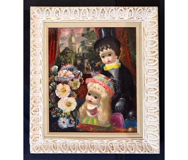 Santini Poncini "Priparatif", "В ожидании",1956г. Холст, масло. Размер с рамой 63х73 см. № 3833 (артикул №3833) - фото №1