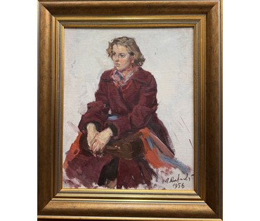 Козловский А.С "Портрет", 1956г. Холст на картоне, масло. Размер с рамой 39,5х45,5 см. № 3843 (артикул №3843) - фото №1