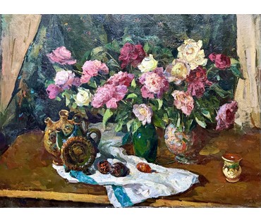 Кудревич Р.В. Народный художник. "Розы", холст, масло. Размер 120х90 см. № 3818 (артикул №3818) - фото №9