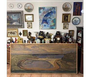 Цвирко В.К. Народный художник. "Ритмы",1973г. ДВП, темпера. Полесье/Припять. Размер 279х126 см. № 3847 (артикул №3847) - фото №5