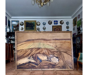 Цвирко В.К. Народный художник. ДВП, темпера. Нёманский край. 1973г. Размер 200х140 см. № 3848 (артикул №3848) - фото №1