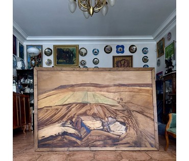 Цвирко В.К. Народный художник. ДВП, темпера. Нёманский край. 1973г. Размер 200х140 см. № 3848 (артикул №3848) - фото №3