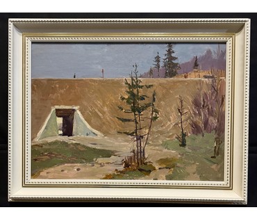 Данциг М.В "Дорога", 1960г. Картон, масло. Размер с рамой 65х85 см. № 3871 (артикул №3871) - фото №1