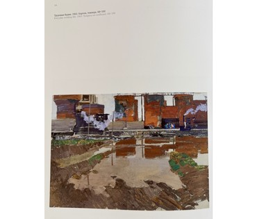 Данциг М.В. Каталожная работа "Трудовые будни", 1963г. Картон, темпера. Размер 68х100 см. № 3874 (артикул №3874) - фото №5