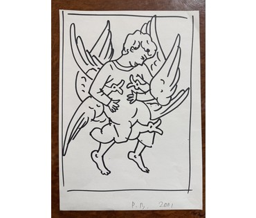 Вашкевич Р.В "План побега", 2001г. Бумага, фломастер. Размер 21х29,5 см. № 3899 (артикул №3899) - фото №1