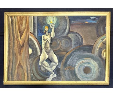 Скрипниченко Г.С "Среда обитания", 1967г. ДВП, масло. Размер 50х75 см. № 3916 (артикул №3916) - фото №1