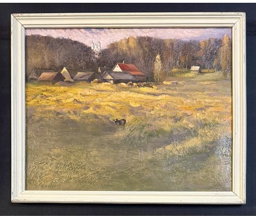 Скрипниченко Г.С "Германавічы", 2007г. Картон, масло. Размер с рамой 44х54,5 см. № 3935 БРОНЬ (артикул №3935) - фото №1