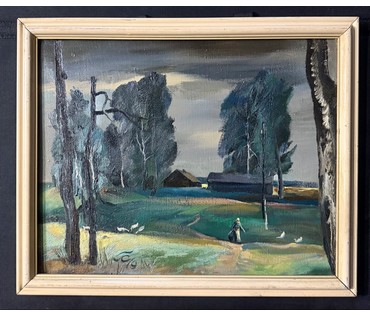 Скрипниченко Г.С "Берёзы", 1979-1981г.г Холст, масло. Размер 55,5х45 см. № 3938 (артикул №3938) - фото №1
