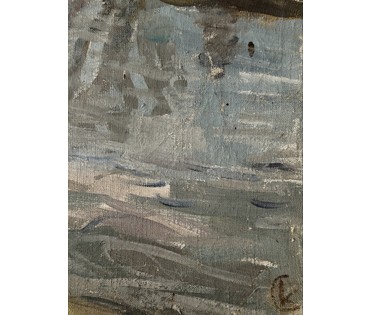 Катков С.П "Последний снег", холст, масло. Размер с рамой 100х68,5 см. № 3991 (артикул №3991) - фото №3