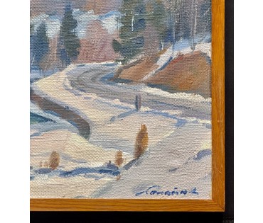 Сапатюк М.М "Пейзаж", холст, масло. Размер с родной рамой 61х52 см. № 3999 (артикул №3999) - фото №7