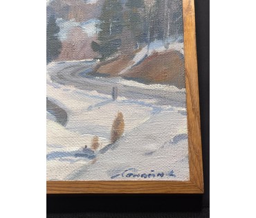 Сапатюк М.М "Пейзаж", холст, масло. Размер с родной рамой 61х52 см. № 3999 (артикул №3999) - фото №6