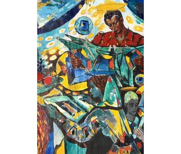 Кищенко А.М "В гуще событий", 1995г. Холст, масло. Размер 162х120 см. № 4010 (артикул №4010) - фото №5