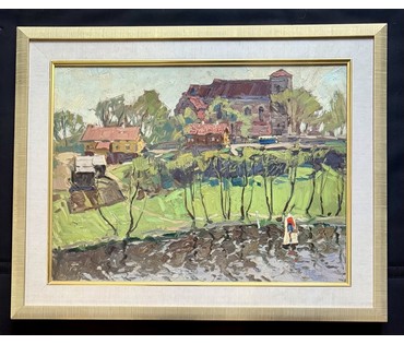 Кубарев В.Г "Пейзаж", картон, масло. Размер с рамой 64х80 см. № 4013 (артикул №4013) - фото №1