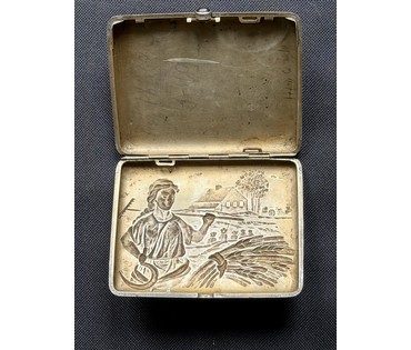 Портсигар. Соцреализм. Раняя 875, 163,6 гр. Размер 11х8,5 см. № 4015 (артикул №4015) - фото №5