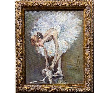 Смоляк А.Н. Каталожная работа "Пуанты", 2003г. Холст, масло. Размер 55х65 см. c учетом рамы № 4045 (артикул №4045) - фото №1