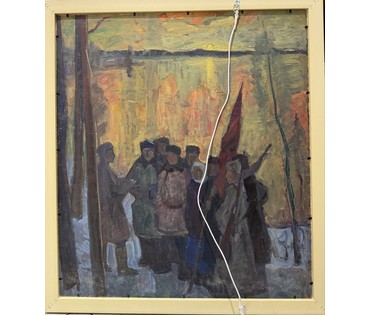 Козловский А.С "Край голубых озёр", 1980 г. ДВП, масло. Размер с рамой 74х66,5 см. № 4089 (артикул №4089) - фото №2