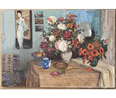 Фетисов И.Я "Натюрморт в интерьере", 1977 г. Холст, масло. Размер 125х86 см. № 4099 (артикул №4099) - фото №5