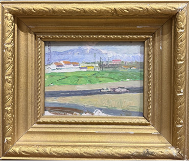 Козловский А.С "Югославия". 1965 г. Картон, масло. Размер с рамой 24,5х20,5 см. (артикул №4108) - фото №1