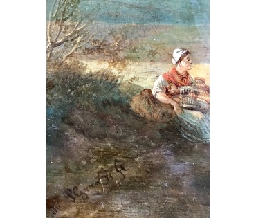 Pieter Gerardus van Os (1776-1839). "Сельский пейзаж". Голландия. Начало 19 века. (артикул №222) - фото №3