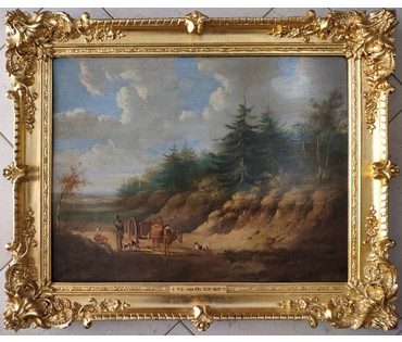 Pieter Gerardus van Os (1776-1839). "Сельский пейзаж". Голландия. Начало 19 века. (артикул №222) - фото №1