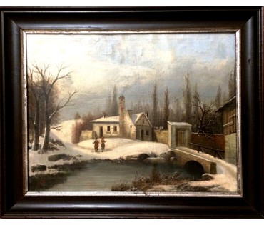 Картина "Прогулка". Leger Hidalgo F. 19 век. Испания. (артикул №223) - фото №1