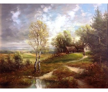 Картина "Любимый Хуторок". Faber Du Faur Hans von(1863-1949). Германия. (артикул №236) - фото №2