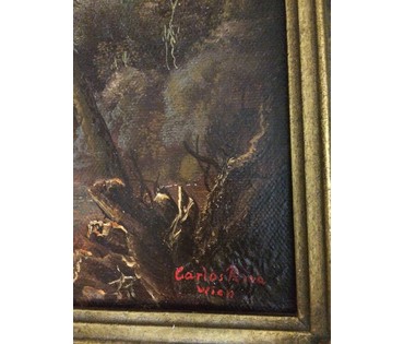 Картина "Домик у озера". Carios Riva; Вена. 1-я пол.20в.; Австрия; №237 НЕТ В НАЛИЧИИ