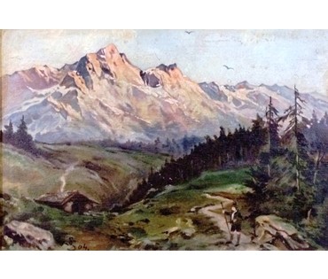 Картина "Утро в горах". НЕТ В НАЛИЧИИ (артикул №241) - фото №1