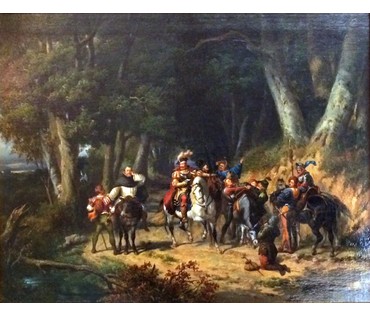 Картина "Встреча". Pierre Antoine Labouchere (1807-1873). Франция. 1849 год.№246 Цена по запросу