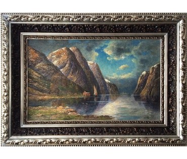 Картина "Фьорд". Rescalli Don Angelo (1884-1956). Италия. (артикул №251) - фото №1