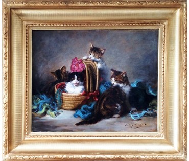 Картина "Веселые котята". Луи Эжен Ламберт (1825 -1900 ). (артикул №262) - фото №1