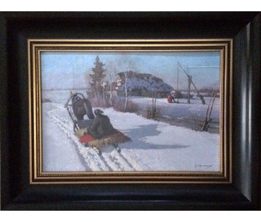 Егоров А.А. Пара картин "Сани". Начало XX в. (артикул №266) - фото №4