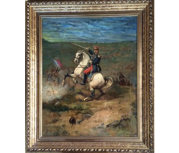 Картина "Вперед, в атаку!!!". Prangey Emile (1832-1891). Франция. 2-я пол.19в. (артикул №268) - фото №1