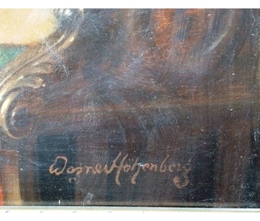 Картина "Монахи - музыканты". Josef Wagner-Hohenberg (1870 - 1937). 19век; Австрия. №304