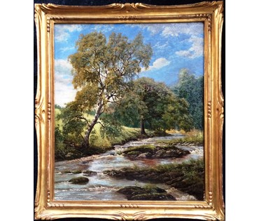 Картина "Ручеек". Zopf Julius (1838-1897). Австрия; (артикул №305) - фото №1