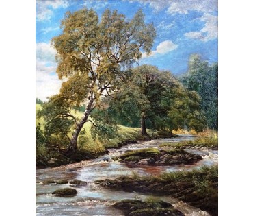 Картина "Ручеек". Zopf Julius (1838-1897). Австрия; (артикул №305) - фото №2