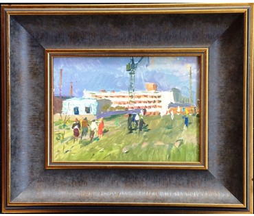 Картина "Строимся". Тюрин В.П. 1950-е г. №337