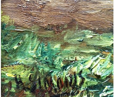 Картина "Дворик". Simonis Kazys (1887-1978). Начало 20 века. №390