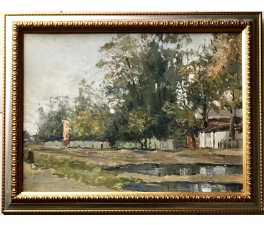 Булычев Ю.А. “Минск.Комаровка”, картон, масло. Размер 36х49 см. (артикул №756) - фото №1