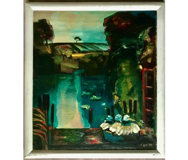 КАТАЛОЖНЫЙ Щемелев Л.Д. "Вечерний мотив", 1979 год. Размеры в родной раме 112/100 см. НЕТ В НАЛИЧИИ (артикул №1438) - фото №1