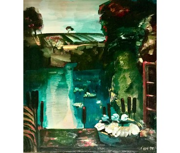 КАТАЛОЖНЫЙ Щемелев Л.Д. "Вечерний мотив", 1979 год. Размеры в родной раме 112/100 см. НЕТ В НАЛИЧИИ (артикул №1438) - фото №4