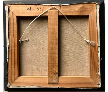 Щемелев Л.Д. Пейзаж с церковью, 1991 год; 50/45 см с родной рамой. Народный художник БССР НЕТ В НАЛИЧИИ (артикул №1833) - фото №3