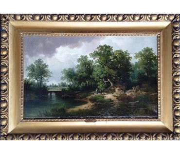 Картина "Прогулка". Антон Пик (1840-1905). Австрия №289