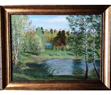 Сахно А.Л. - "Пейзаж с водоемом". 1989г. №410 нет в наличии
